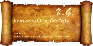 Kratochvilla Génia névjegykártya